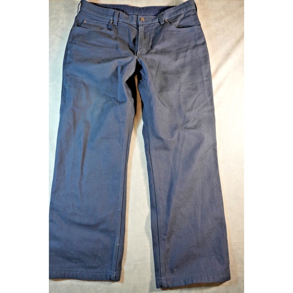 Duluth Trading Mens 38x30 Pants Blu Heavy Canvas Straight Leg Work Utility Chore